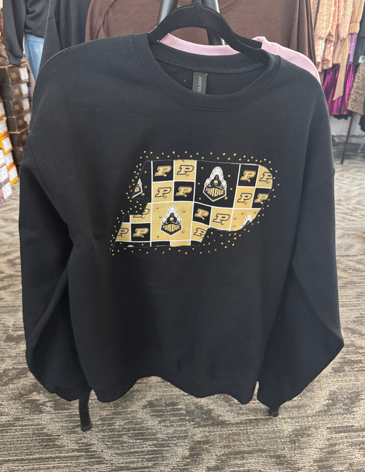 Purdue University Spirit Stitch Crew Neck Sweatshirt